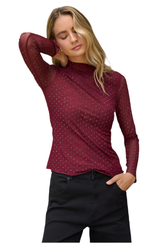 Top Tul Brillos Vino