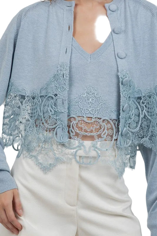 Set Suéter y Top con Encaje