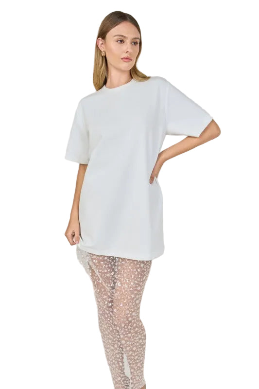 Vestido Cuentas Blanco