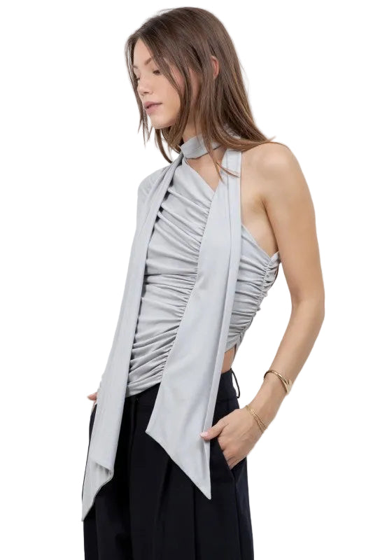 Top Punto Bufanda Gris