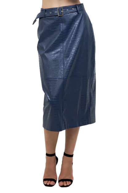 Falda Croco Azul
