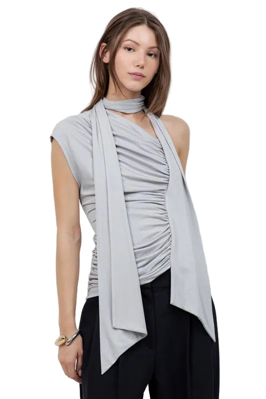 Top Punto Bufanda Gris