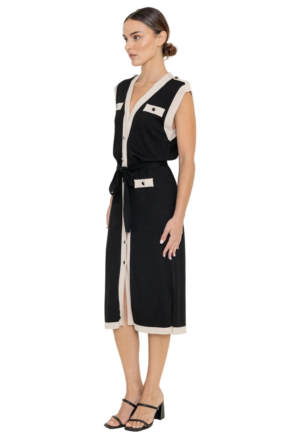 Vestido Negro con Cinturon