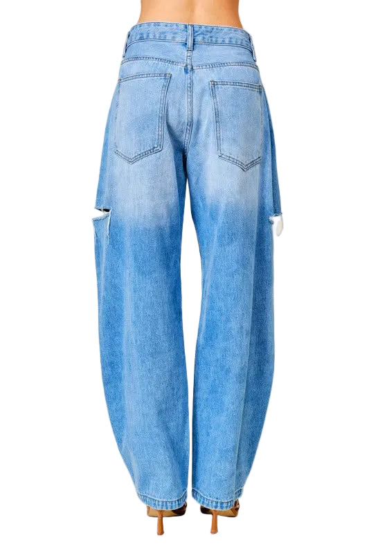 Jeans Barrel Abertura Lateral