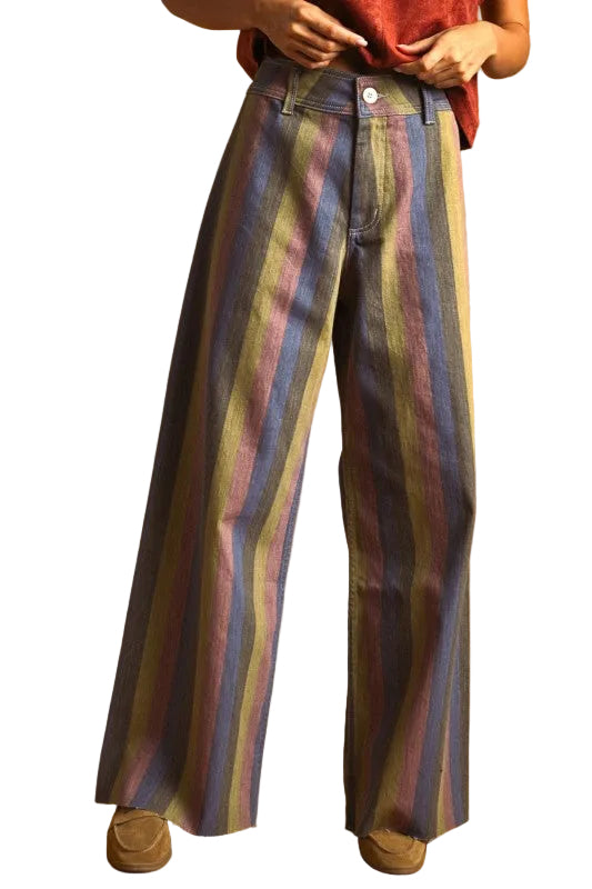 Jeans Wide Leg Rayas