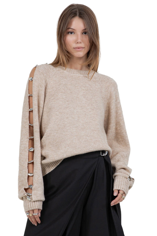 Suéter Beige Cutout