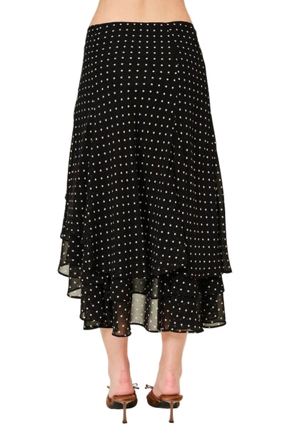 Falda Polka Dot Asimetrica