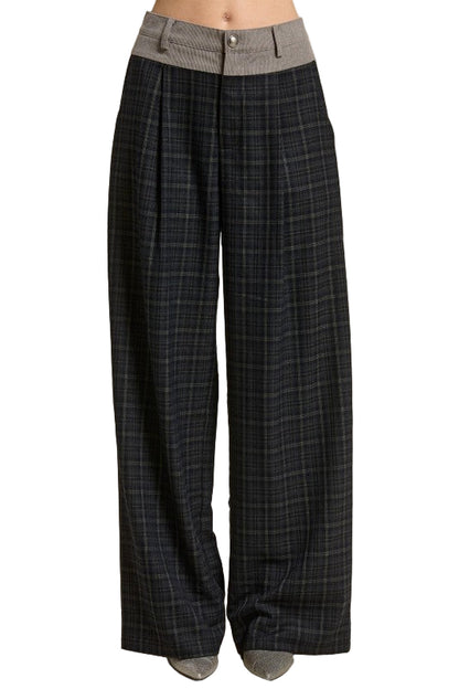 Pantalón Cuadros Pretina Pana