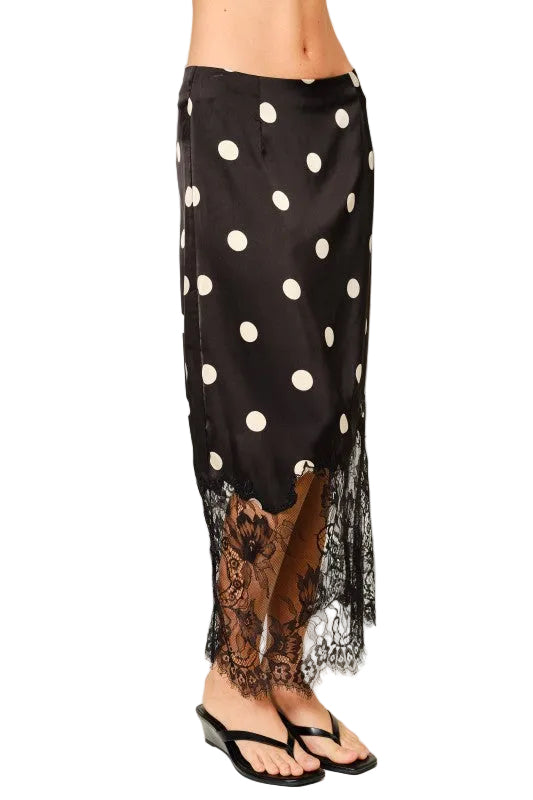 Falda Polka Dot Encaje
