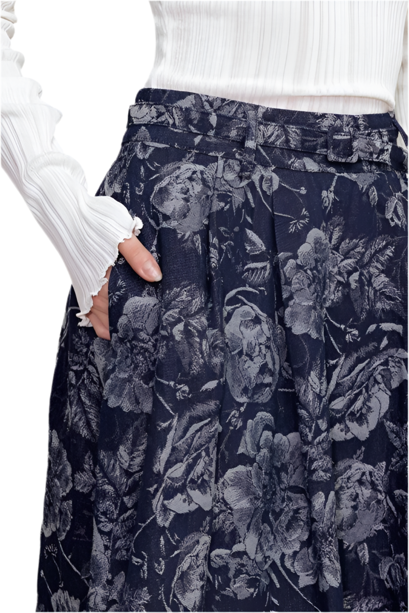 Falda Flores Denim