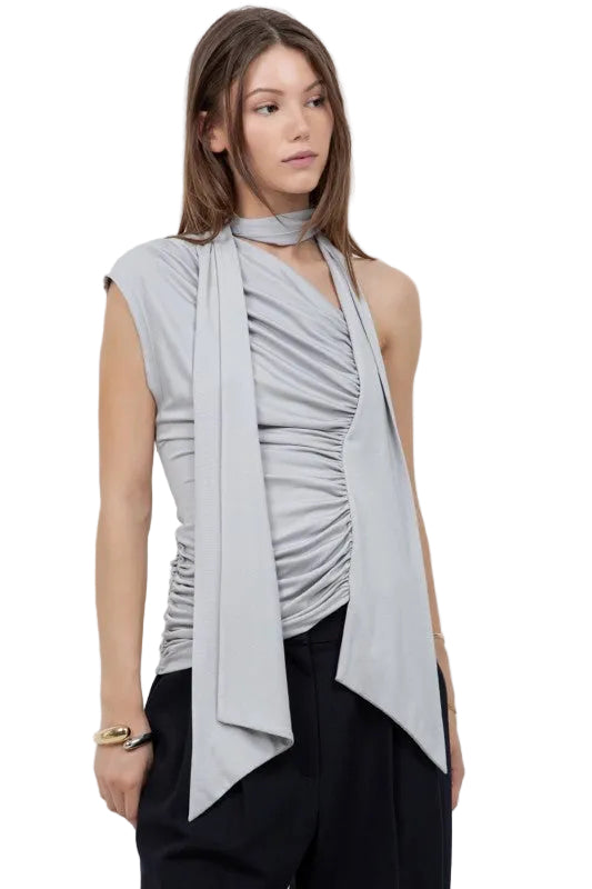 Top Punto Bufanda Gris