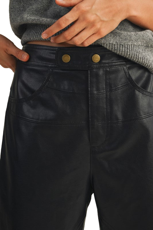 Pantalones Efecto Piel Negros