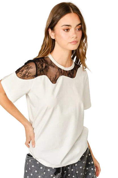 Playera Combinado Encaje
