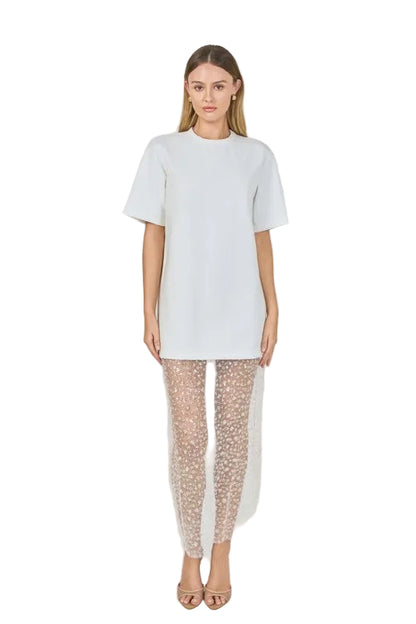 Vestido Cuentas Blanco