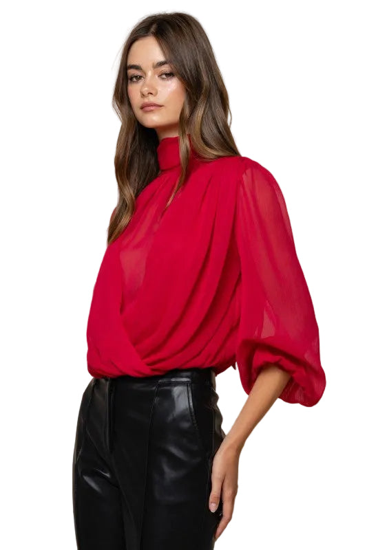 Blusa Drapeada Roja