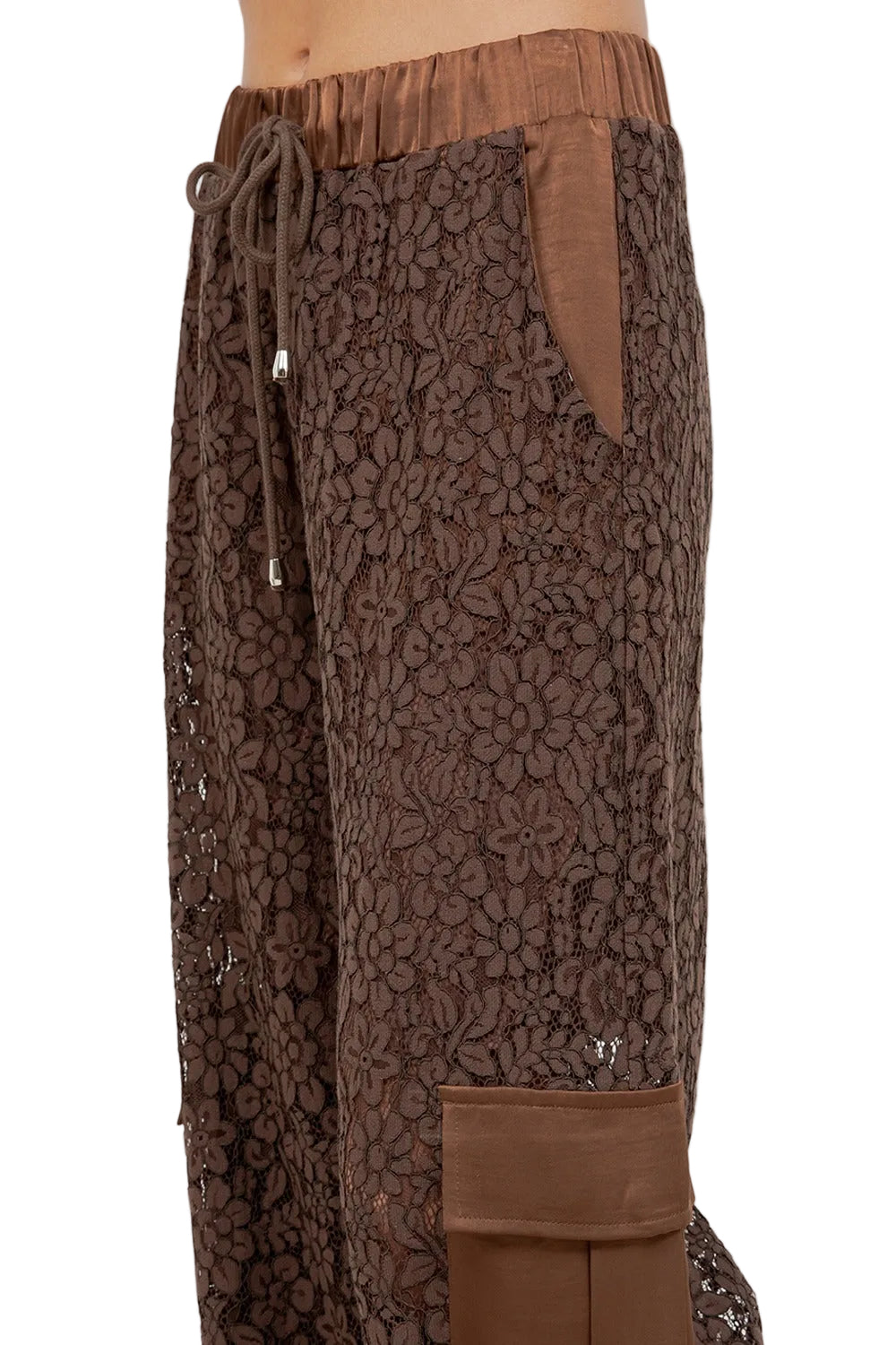 Pantalón Cargo Encaje Café
