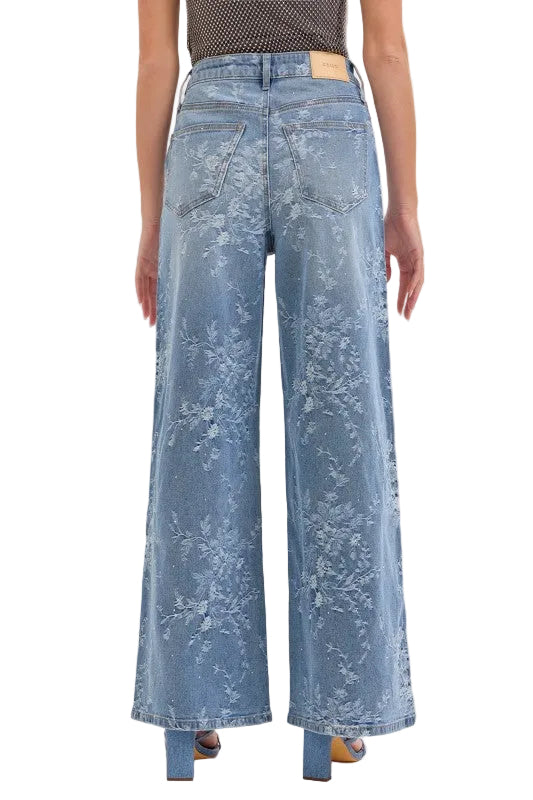 Jeans con Flores y Brillos