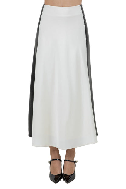 Falda Satinada Combinada