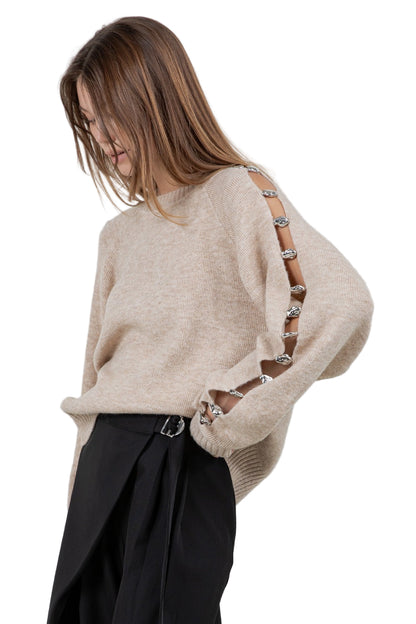 Suéter Beige Cutout