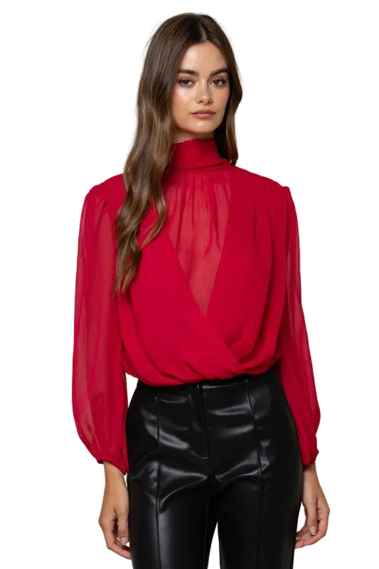 Blusa Drapeada Roja