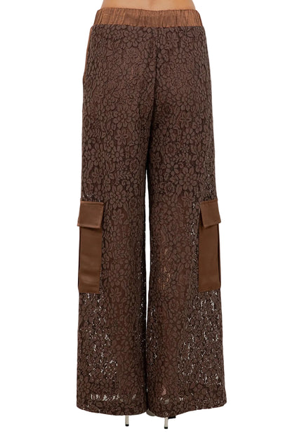 Pantalón Cargo Encaje Café