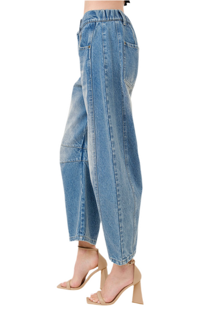 Jeans Barrel Denim Claro