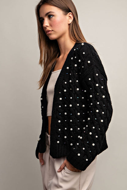 Cardigan con Perlas