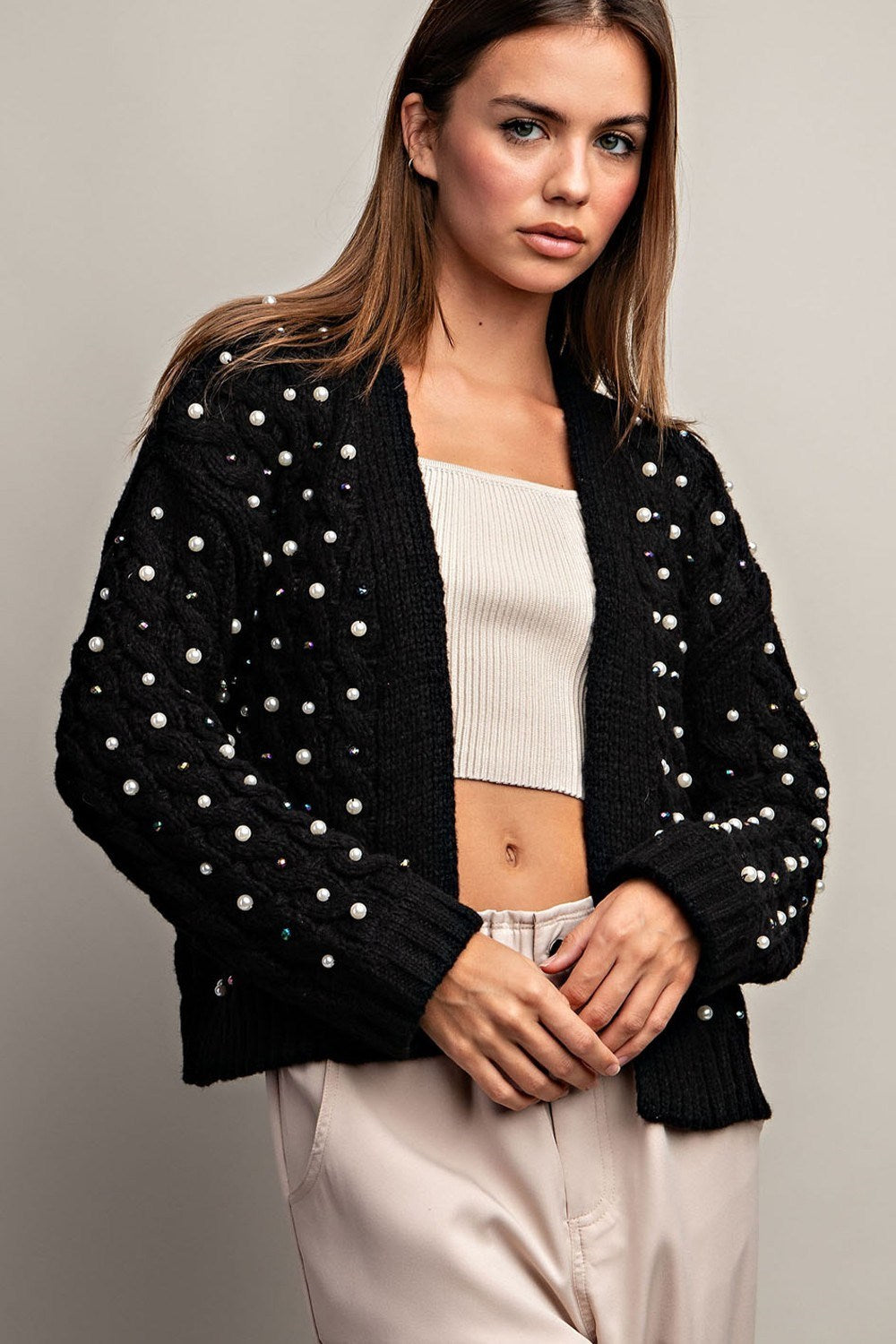 Cardigan con Perlas