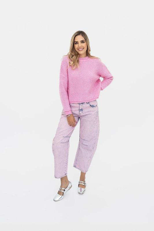 Jeans Barrel Rosa