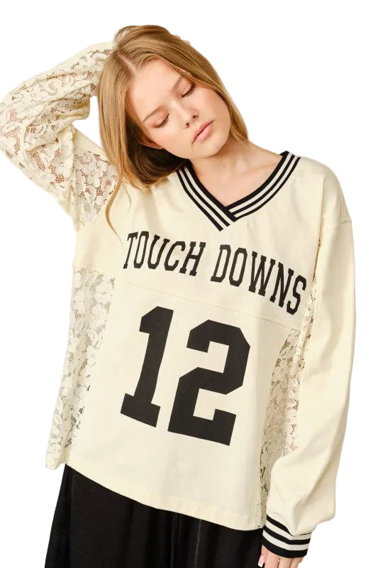 Sudadera Varsity con Encaje