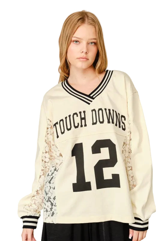 Sudadera Varsity con Encaje