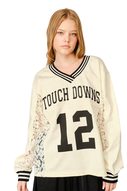 Sudadera Varsity con Encaje